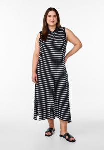 Платье Zizzi ÄRMELLOSES, Black White Stripe/Black