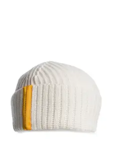 Шапка бини из смесовой шерсти в рубчик Parajumpers, белый