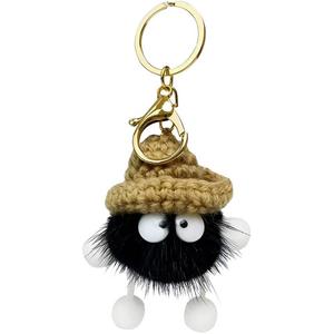 Маленький угольный плюшевый брелок для шапок и кепок высотой 5,5 см ROUERXIONG