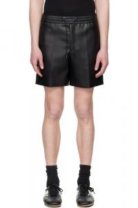Эксклюзивные черные шорты из искусственной кожи с завязками от SSENSE System