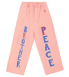 Брюки из хлопка и льна Elephant The Animals Observatory, розовый