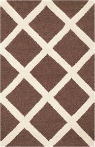 SAFAVIEH Cambridge Collection ковер 61 x 92 см Dark Brown / Ivory CAM135H ручной работы Moroccan Trellis премиум шерсть