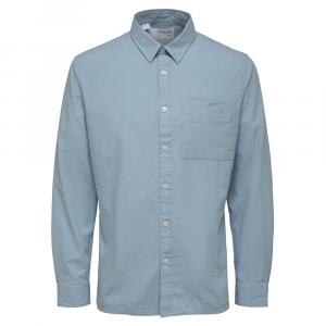 Рубашка с длинным рукавом Selected Regular Axel Seersucker, серый