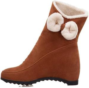 Женские ботинки Bubumei из нубуковой кожи с повышающей подошвой, выше щиколотки, Orange