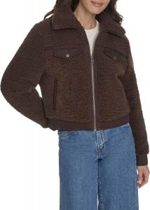Женская куртка-бомбер Levi's Sherpa со стеганой подкладкой, Chocolate Brown