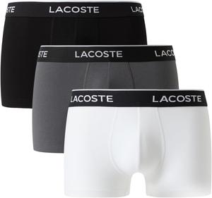 Lacoste мужские хлопковые эластичные трусы Essentials, 3 шт (Amazon Exclusives), Black/White/Lead Grey