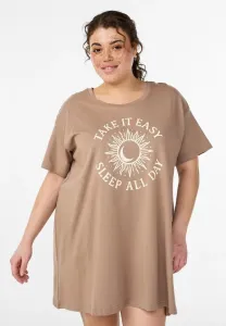 Ночная рубашка langes с принтом Zizzi, Taupe Gray Sun