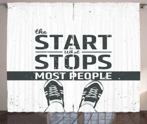 Штора ABAKUHAUS в деревенском стиле с цитатой, мотивирующее предложение, штора для спальни с присборенной лентой, петлями и крючками, 280 x 225 см, цвет "кокосовый черный" Abakuhaus