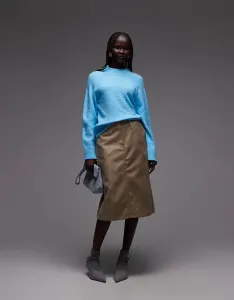 Синий вязаный джемпер с круглым вырезом и швами реглан ASOS DESIGN