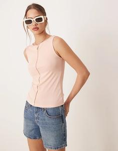 Трикотажный топ AWARE со швом спереди, светло-розовый