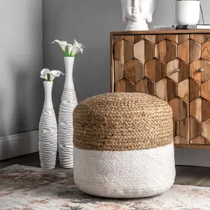 Пуф Janis Braided Jute Filled Ottoman Pouf nuLOOM, Размер: 36 x 46 x 46 см см, бежевый