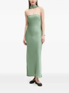 Макси-платье без бретелек с отделкой в виде шарфа Abercrombie & Fitch, зеленый