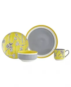 Набор столовых приборов Sunny Floral из 16 предметов, сервиз на 4 персоны Baum, yellow