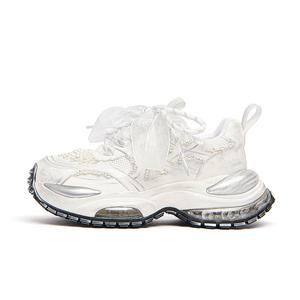 Механические девчачьи низкие массивные кроссовки для женщин KEDDO, White