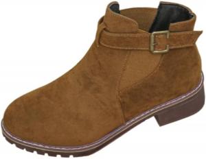 Женские ботинки Chelsea Faithgee Low Heel с низким каблуком и без застежки | Комфортная тканевая подкладка, верх из замши и прочная подошва, универсальная модная обувь на все сезоны, повседневная обувь, стильный дизайн ботинок, Brown