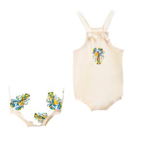 Бежевый комбинезон с короткими рукавами и принтом лобстера Moi noi