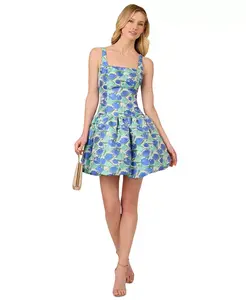 Женское мини-платье Tulip Jacquard Adrianna Papell, зеленый