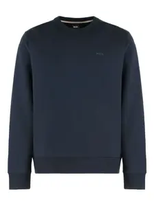 Хлопковый свитшот с вышитым логотипом Boss, синий