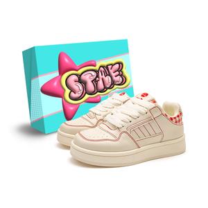 STAE Женские противоскользящие износостойкие низкие скейтерские кроссовки Box - бежево-красные (в коробке), цвет Beige Red (Box Included)