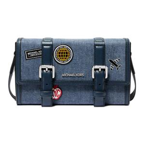 MICHAEL KORS Хлопковая наплечная сумка мужская джинсовая синяя