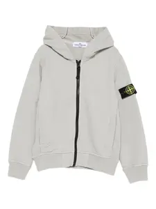 Толстовка на молнии с капюшоном Stone Island Junior, серый