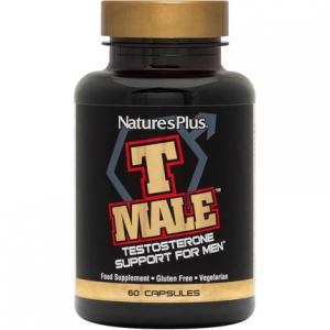 NaturesPlus T-Male Herbal Complex и цинковая добавка для мужчин, усилитель энергии и выносливости, 60 капсул Nature's Plus