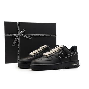 Nike Кроссовки Air Force 1 противоскользящие износостойкие низкие для скейтбординга унисекс черно-белые, цвет Black White