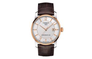 TISSOT Часы Ti Automatic Mechanical Movement Men's Watch Watch 40mm White Dial Titanium Watch Case Leather Strap