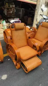 Fantasy Кресло-качалка из ротанга для дома и балкона, цвет honey