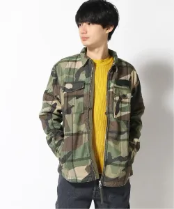 (M) Куртка-рубашка из светлой ткани в клетку CAMO