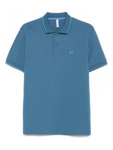Sun 68 рубашка поло с контрастной отделкой, синий