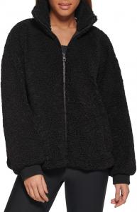 Женская куртка Levi's на молнии из шерпы (стандартные и большие размеры), Black