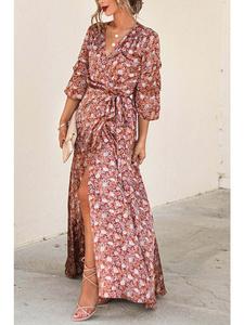 Длинное платье Milan Kiss, светло-коричневый