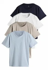 Футболка базового кроя с коротким рукавом, комплект из 4 штук. The Set, Navy Neutral White Powder Blue