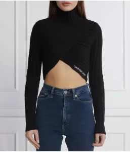 Водолазка с запахом slim fit Calvin Klein Jeans, черный