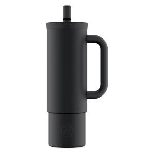 24Bottles Бутылка для воды 'Straw' в черном цвете