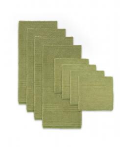 Набор из 8 кухонных полотенец из микрофибры и полиэстера Design Imports, Leaf Green