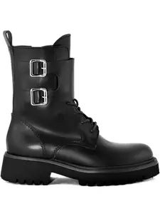 Ботинки со шнуровкой и пряжками GUGLIELMO ROTTA, черный