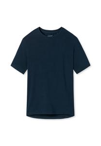 Пижамная рубашка с короткими рукавами Mix & Relax из органического хлопка SCHIESSER, темно-синий