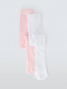 Детские текстурированные колготки из смеси органического хлопка John Lewis, разноцветный