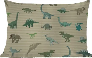 Подушка для улицы - Динозавр - Коричневый - Зеленый - Мальчики - Девочки - Дети - 50 x 30 см - Водонепроницаемая - Подушка для отдыха - Подушка для дивана - Украшение для гостиной MuchoWow