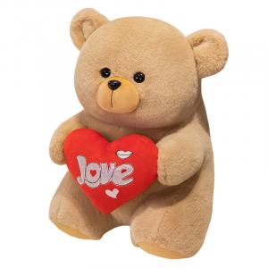 Плюшевая кукла Love Hug Heart Bear высотой 25см/35см/45см MLING, коричневый