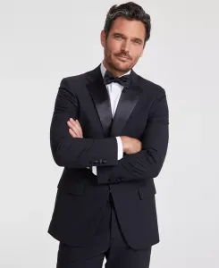 Мужской классический пиджак смокинга из шерстяной смеси Brooks Brothers, черный