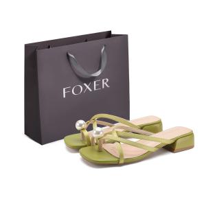 FOXER Женские слайдеры бежево-розово-зеленого цвета — зеленое яблоко, цвет Apple Green