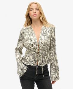 SUPERDRY Тканый плиссированный топ из 70-х