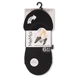 Женские носки-невидимки для кроссовок, 7 пар, хлопковый микс Memoi, Black