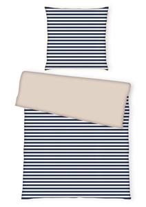 Двустороннее Постельное белье из перкаля Tom Tailor, песочный/темно-синий