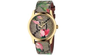 GUCCI G Timeless Collection Наручные часы Кварцевый механизм Ремешок из холста Циферблат цвета кофе Унисекс