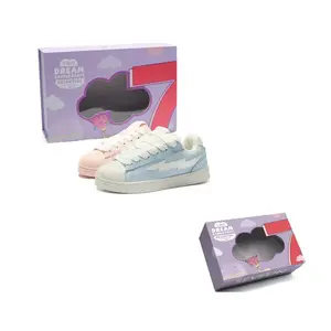7 SEVFUN Низкие скейтерские кроссовки унисекс в коробке розовые и голубые непарные, цвет Pink Blue Mismatched