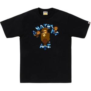 Футболка Bape Fire Camo College Milo A BATHING APE, черный